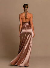 Cheap Halter Sleeveless Long Prom Dress with Slit-27dress